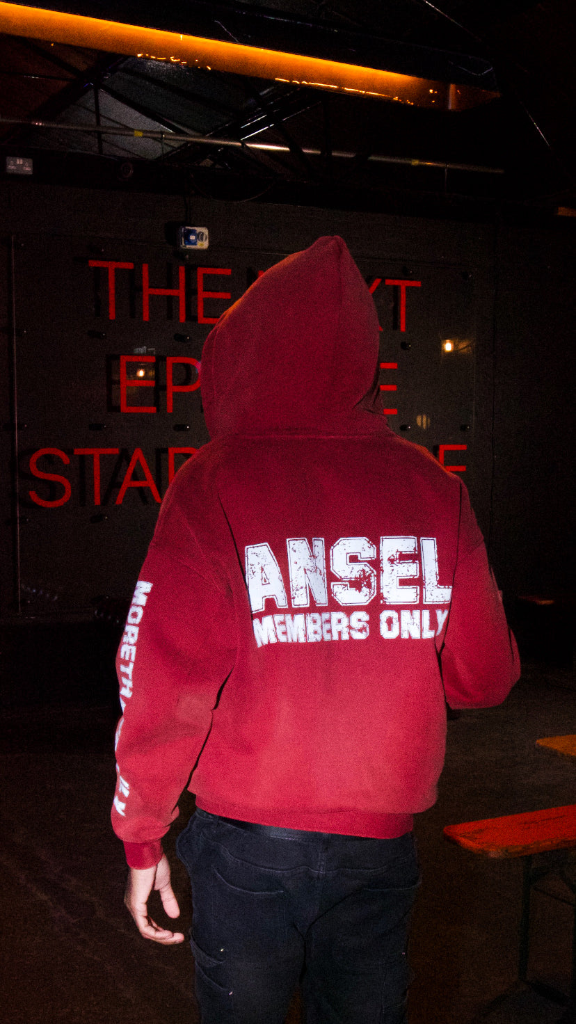 ANSEL MEMBERS ZIPUP HOODIE (RED)