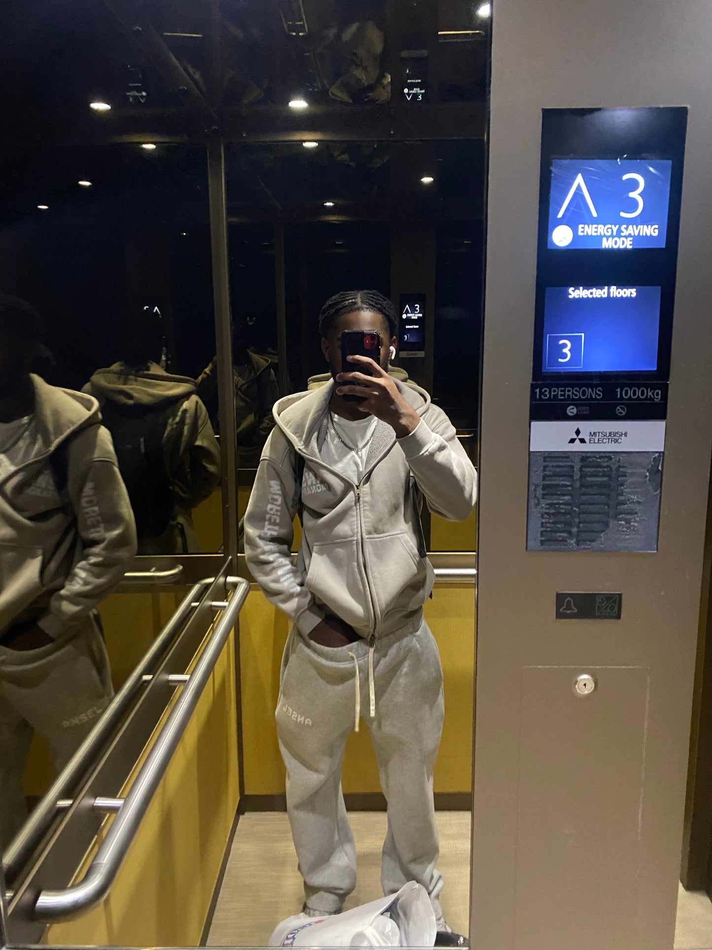 ANSEL MEMBERS ZIPUP HOODIE (COOL GREY)