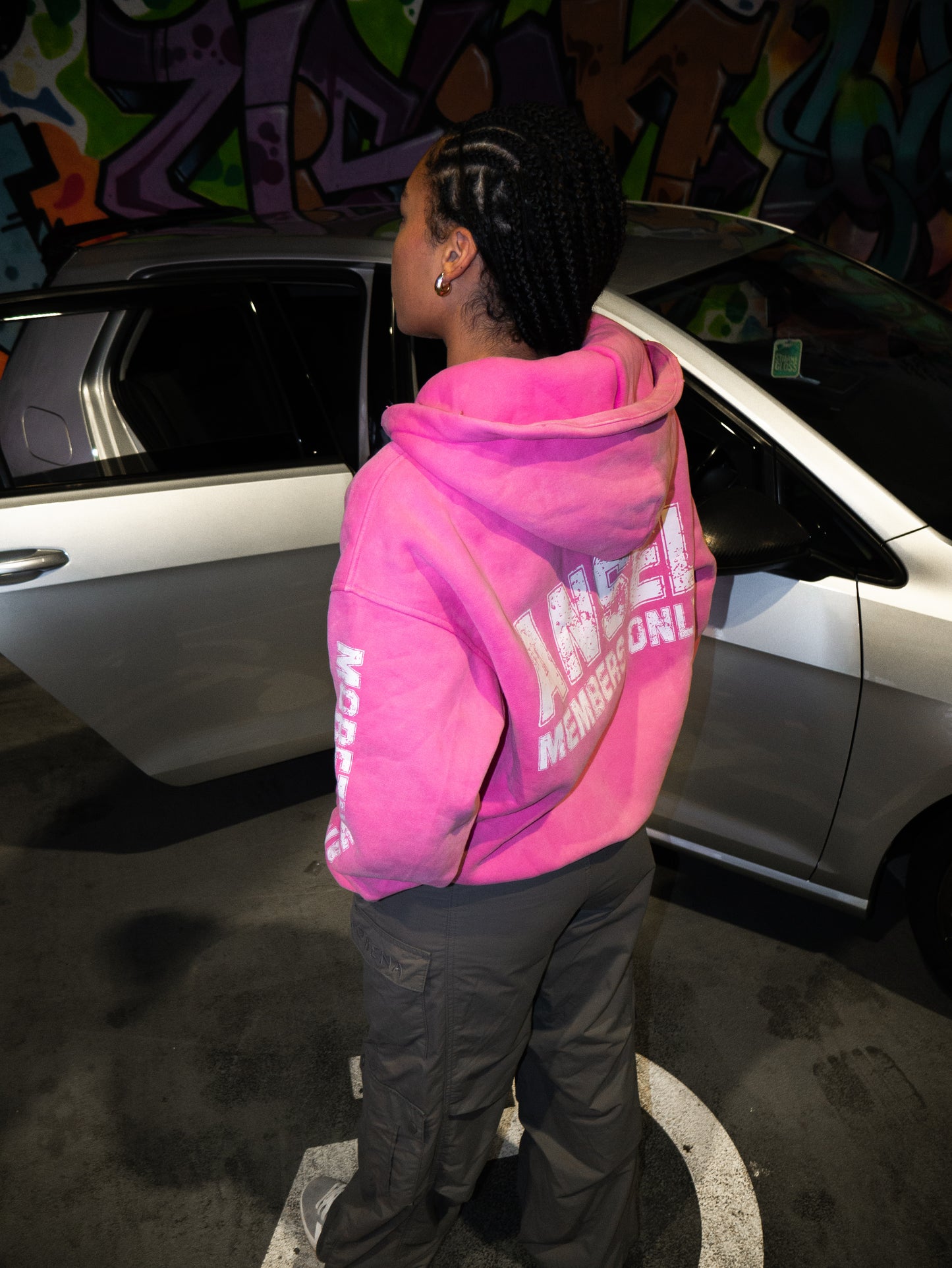 ANSEL MEMBERS ZIP UP HOODIE (BABY PINK)