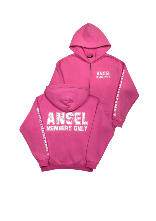 ANSEL MEMBERS ZIP UP HOODIE (BABY PINK)