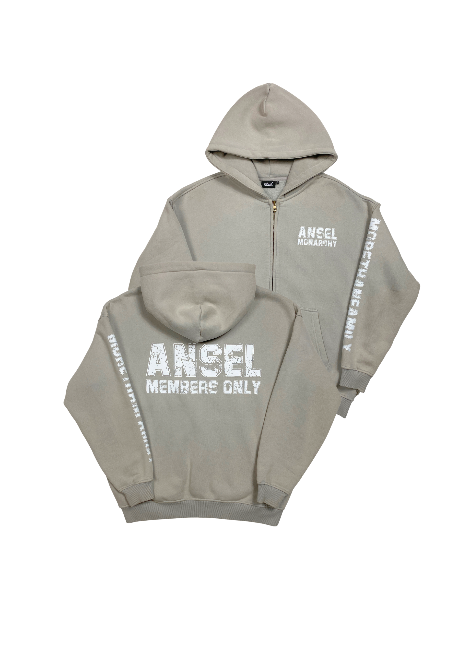 ANSEL MEMBERS ZIPUP HOODIE (COOL GREY) – AnselMonarchy
